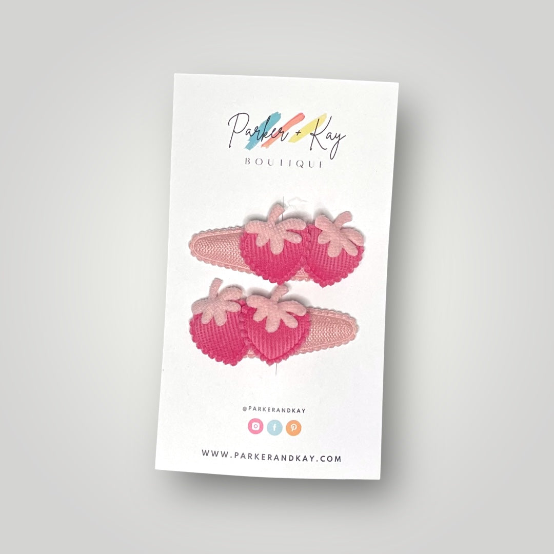 Soft Strawberries Hair Clips