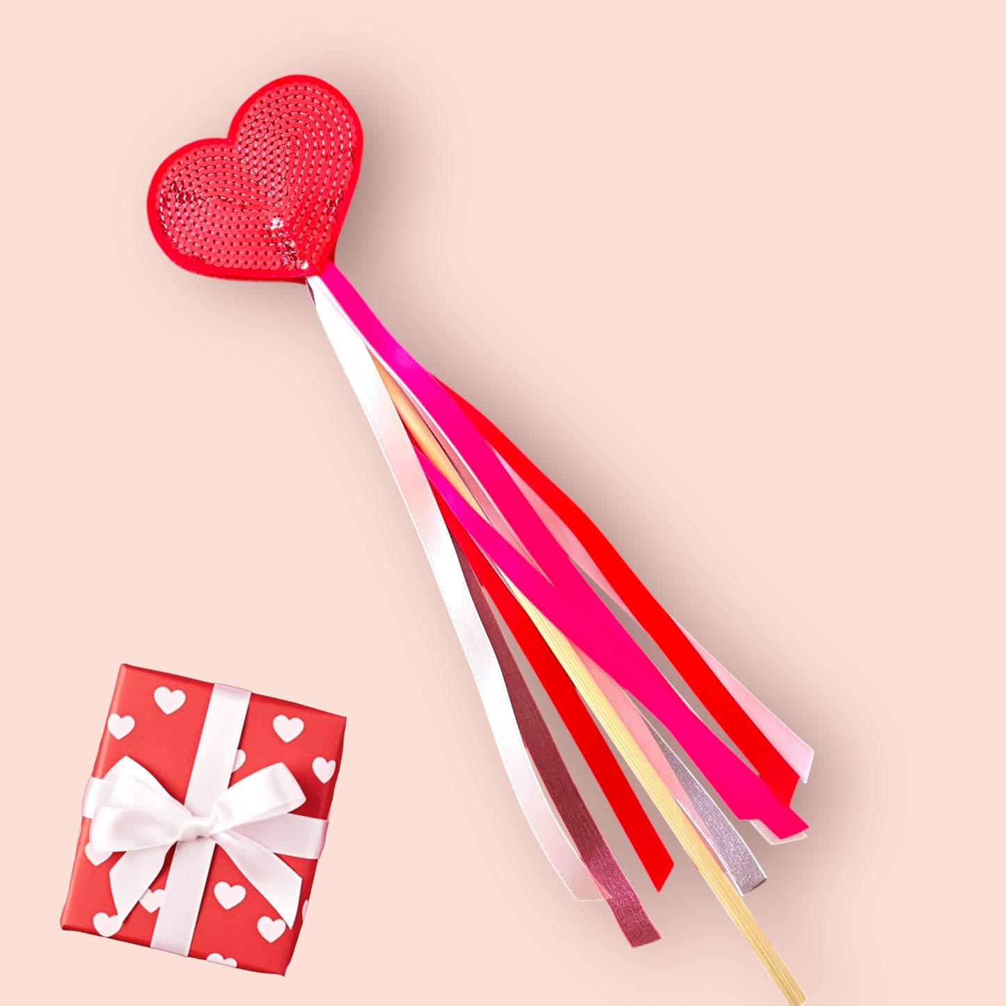Valentine's Heart Ribbon Wand