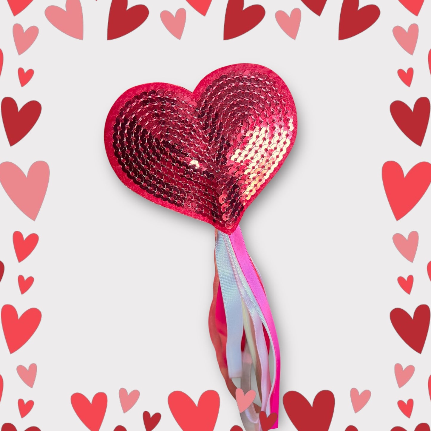 Valentine's Heart Ribbon Wand