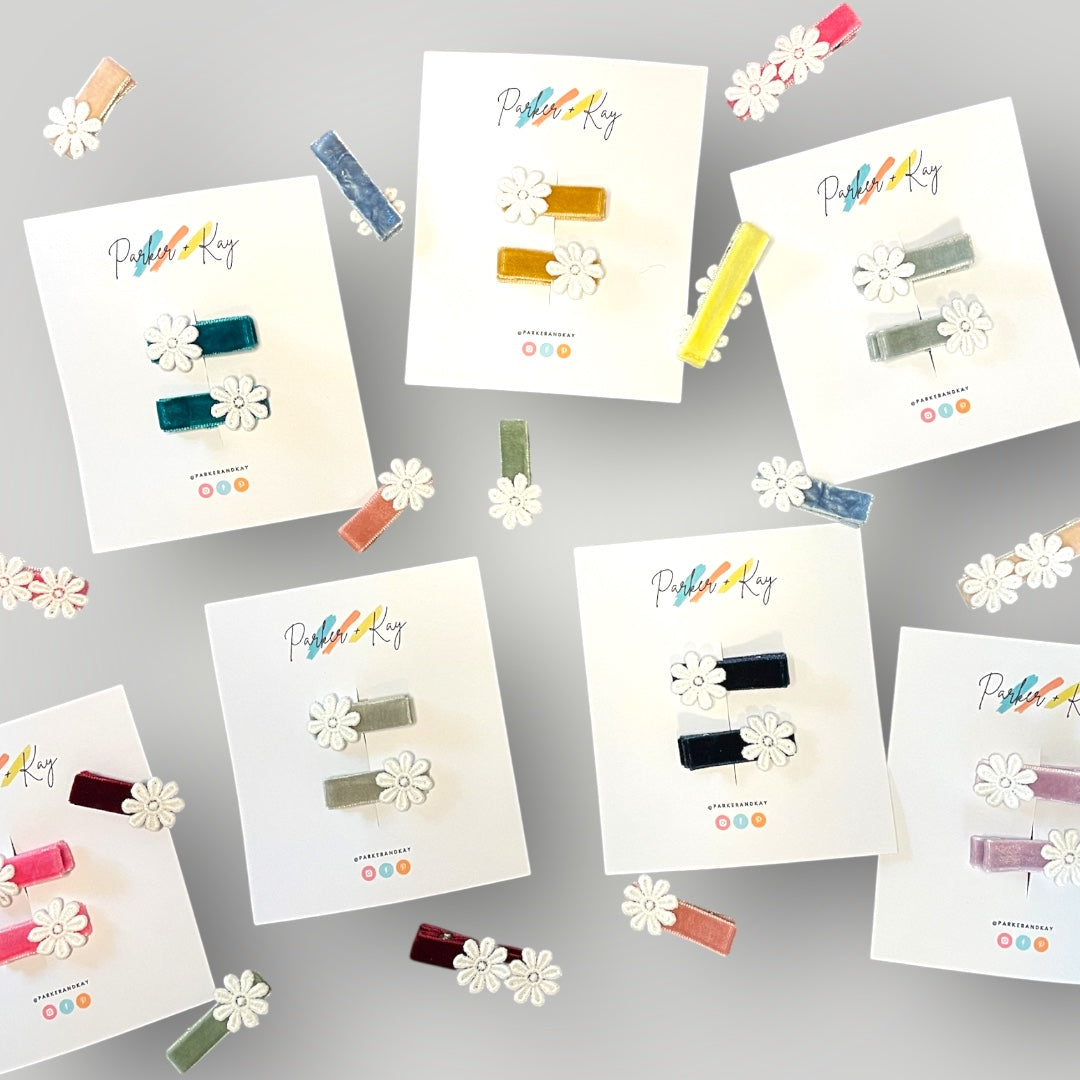 Velvet Blooms Hair Clips