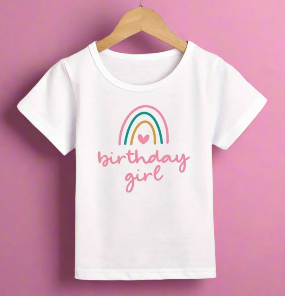 Girl’s Rainbow Birthday T-Shirt