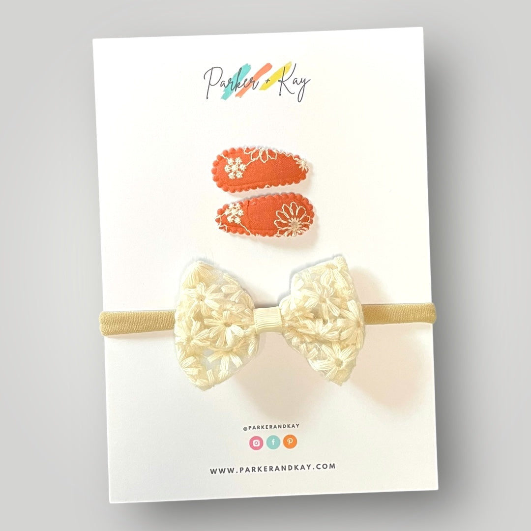 Embroidered Bow Variety Set