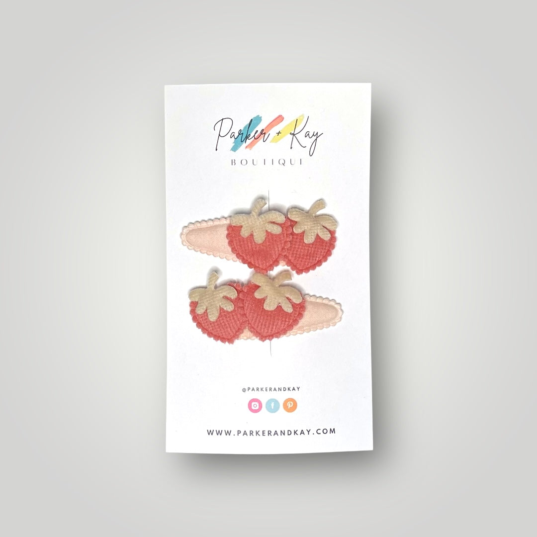 Soft Strawberries Hair Clips