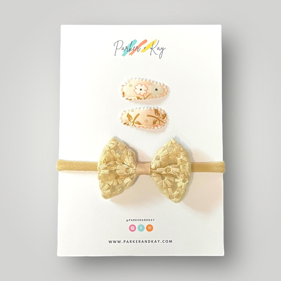 Embroidered Bow Variety Set