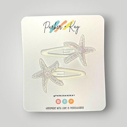 Shimmering Starfish Snap Clips