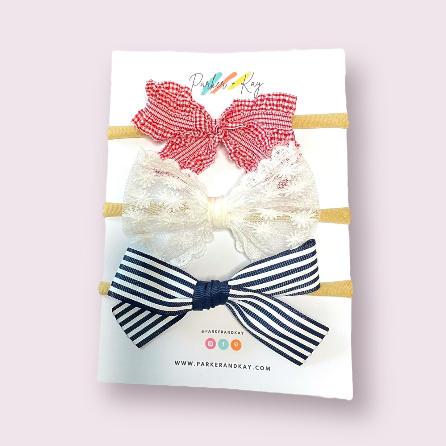 INDY Patriotic Hair Bow Set