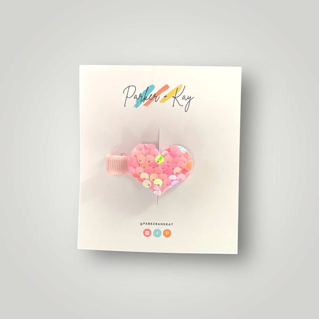 Sequin Heart Statement Hair Clip