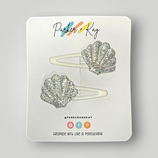Shimmering Seashell Snap Clips