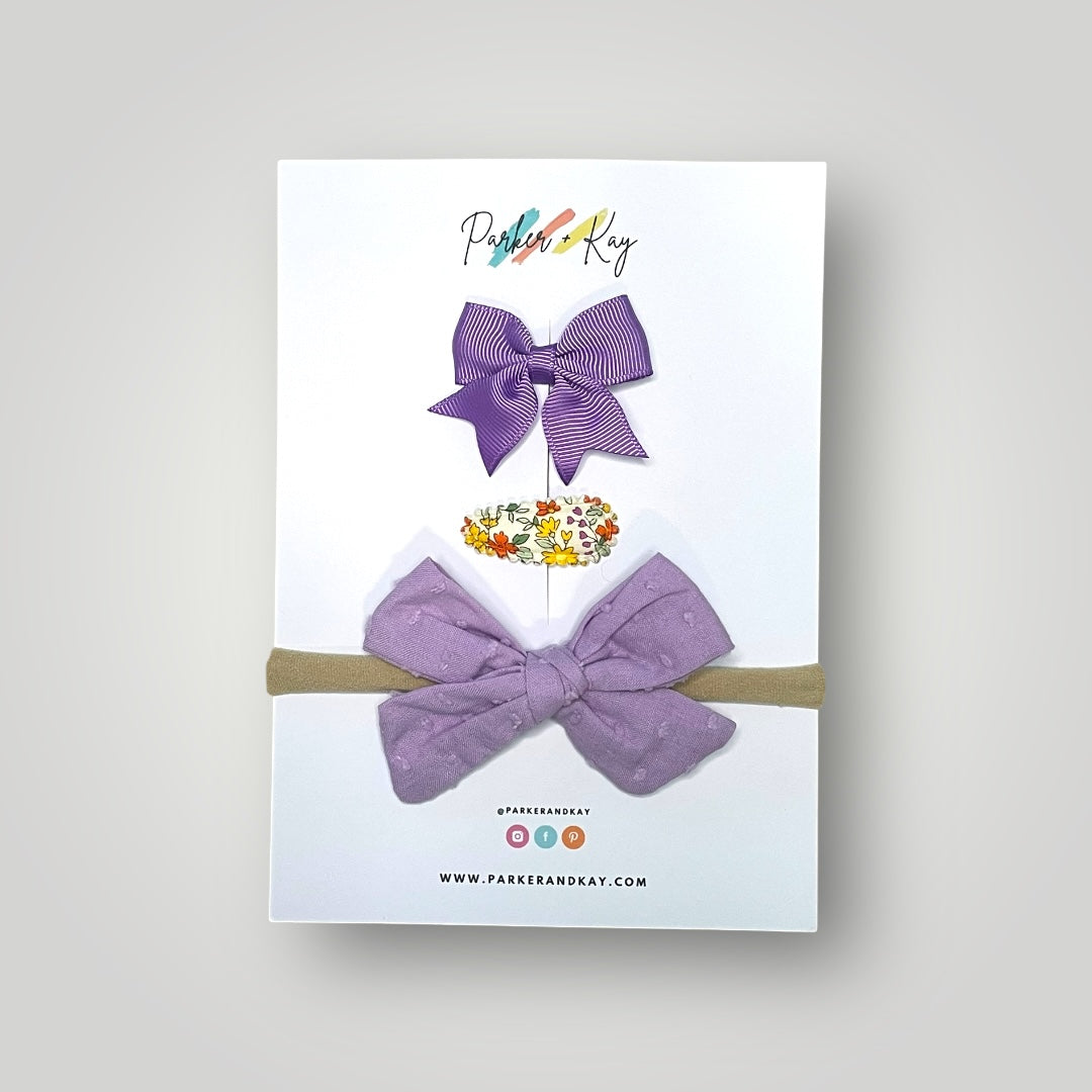 Baby 3-Piece Textured Bow Variety Set