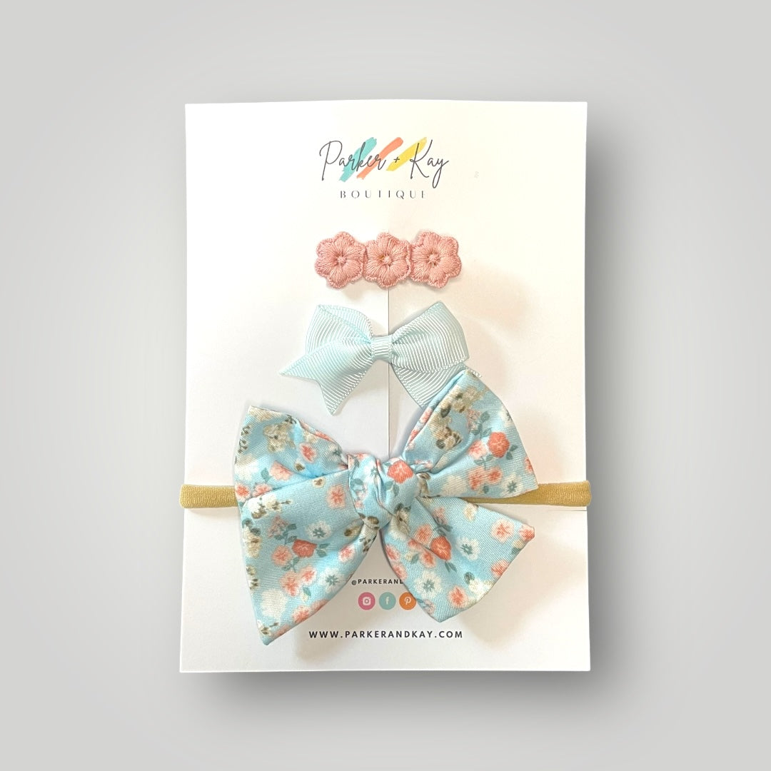 Floral Headband and Clips Set