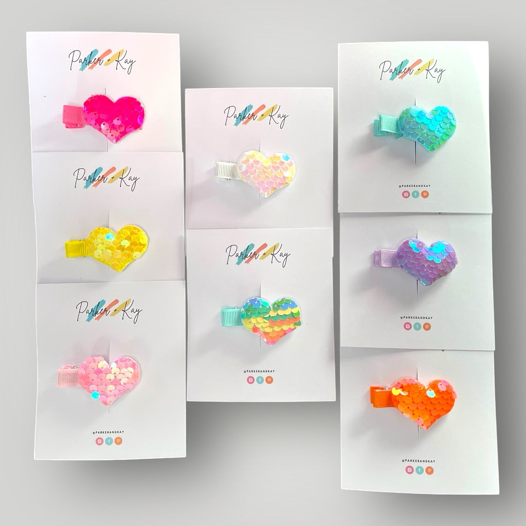 Sequin Heart Statement Hair Clip