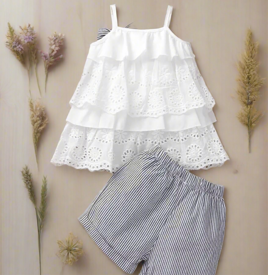 Girl’s Ruffle Eyelet Outfit