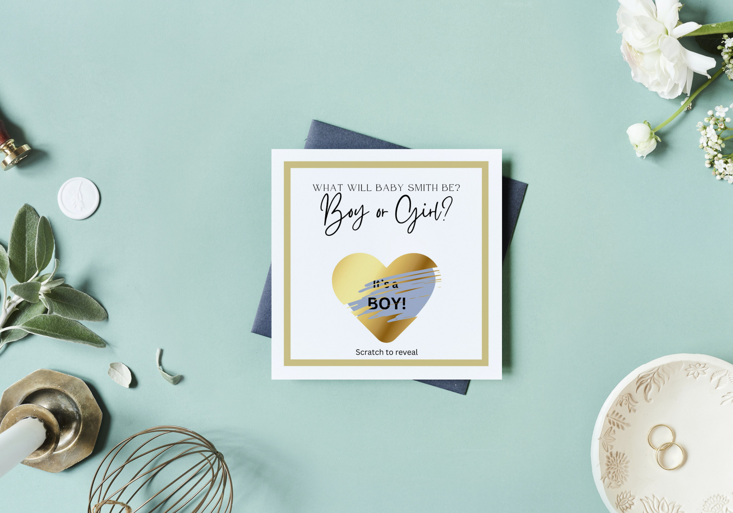 Classic Gender Reveal Scratch-off Card