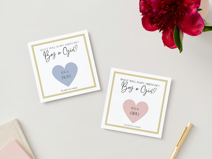 Classic Gender Reveal Scratch-off Card