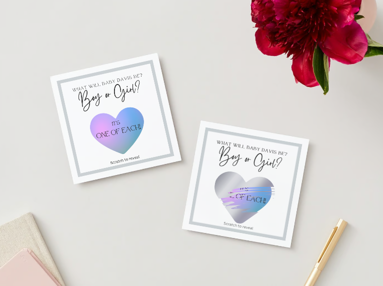 Classic Gender Reveal Scratch-off Card