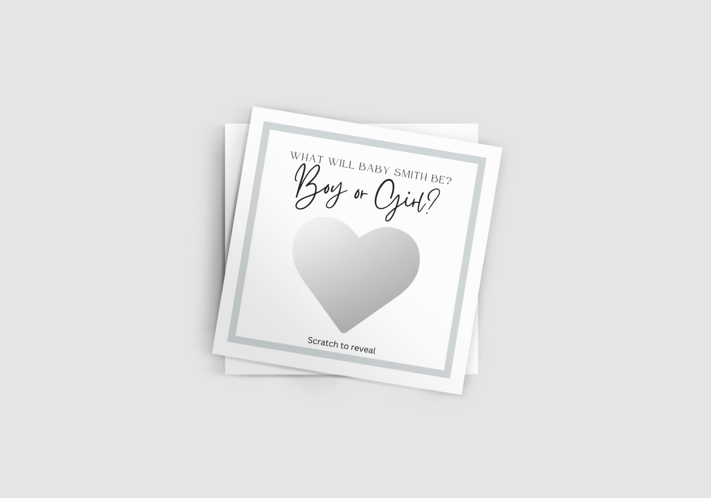 Classic Gender Reveal Scratch-off Card