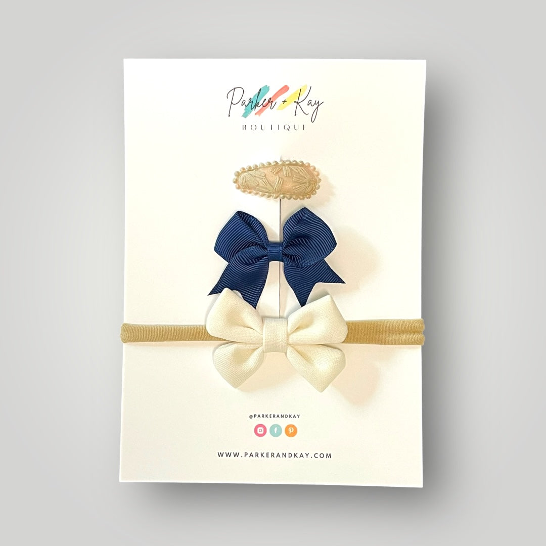 Mini Bow Headband and Clips Set