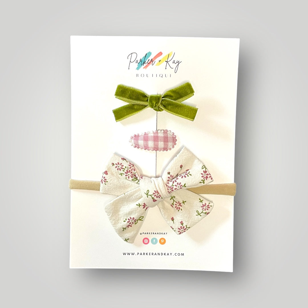 Floral Headband and Clips Set