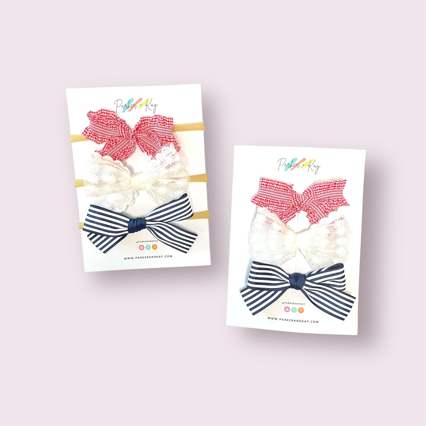 INDY Patriotic Hair Bow Set