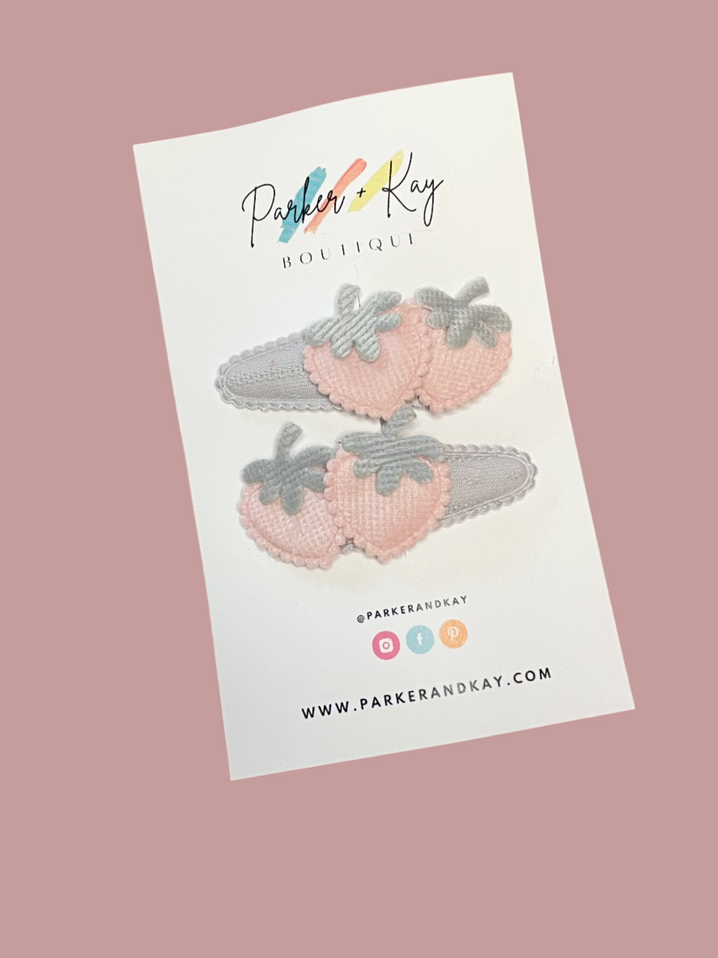 Soft Strawberries Hair Clips