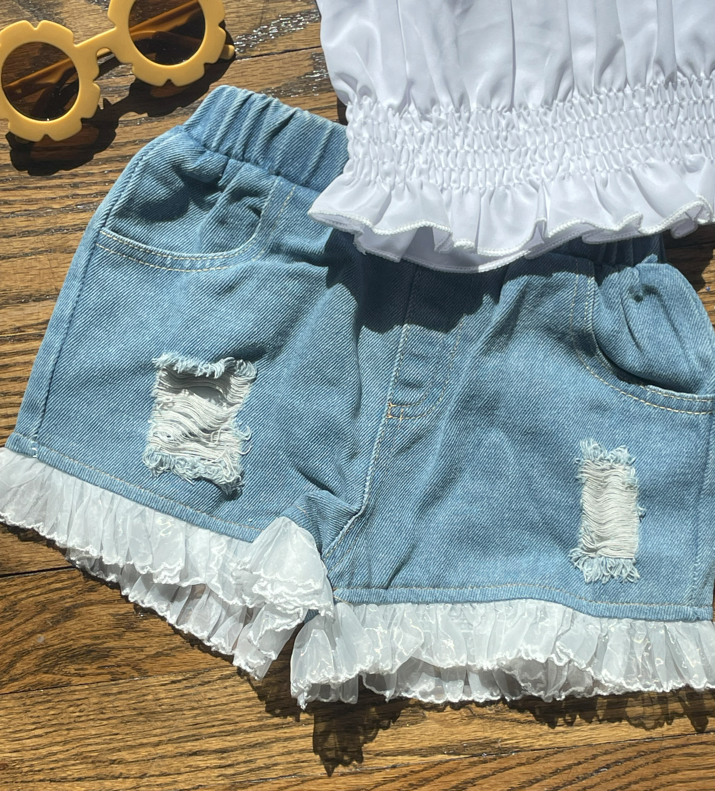 LINDSEY Off-Shoulder Top & Shorts Set