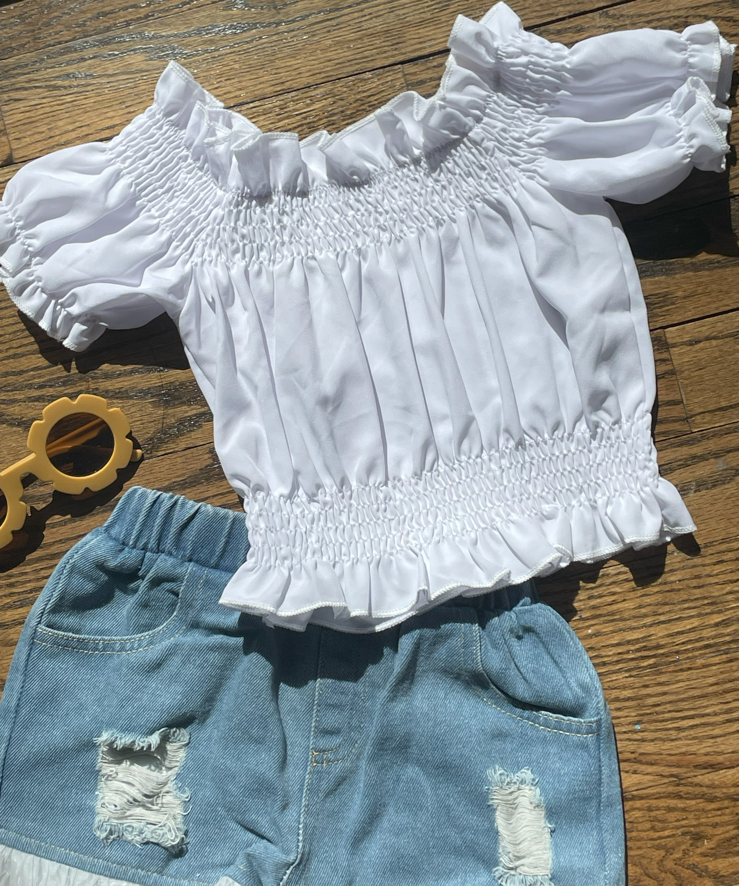 LINDSEY Off-Shoulder Top & Shorts Set