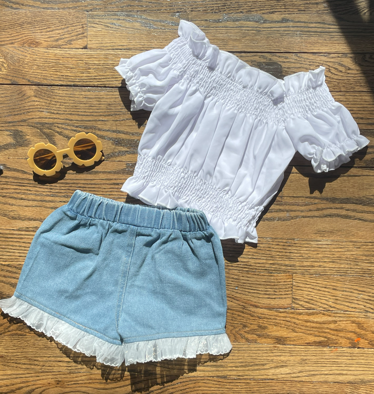 LINDSEY Off-Shoulder Top & Shorts Set