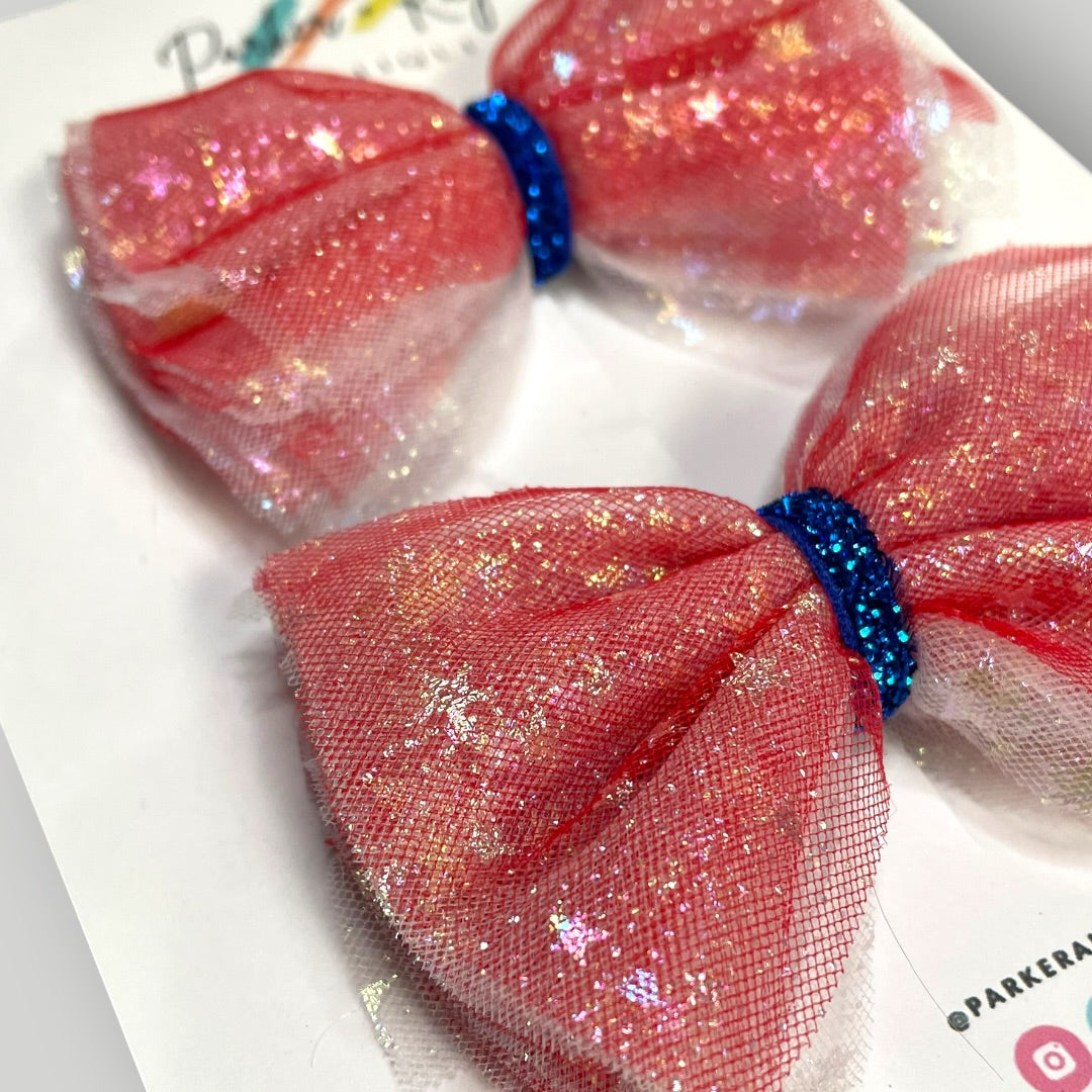 Firecracker Tulle Pigtail Bows