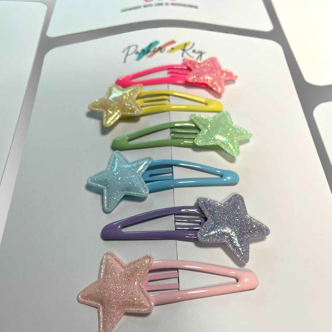Sparkling Stars Snap Clips