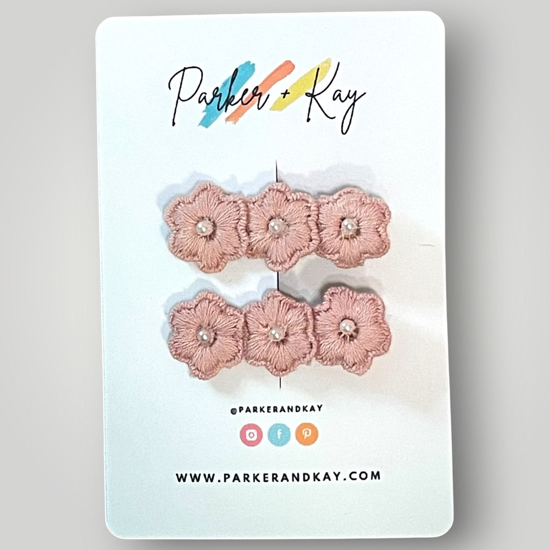 Petite Pearl Posy Clips