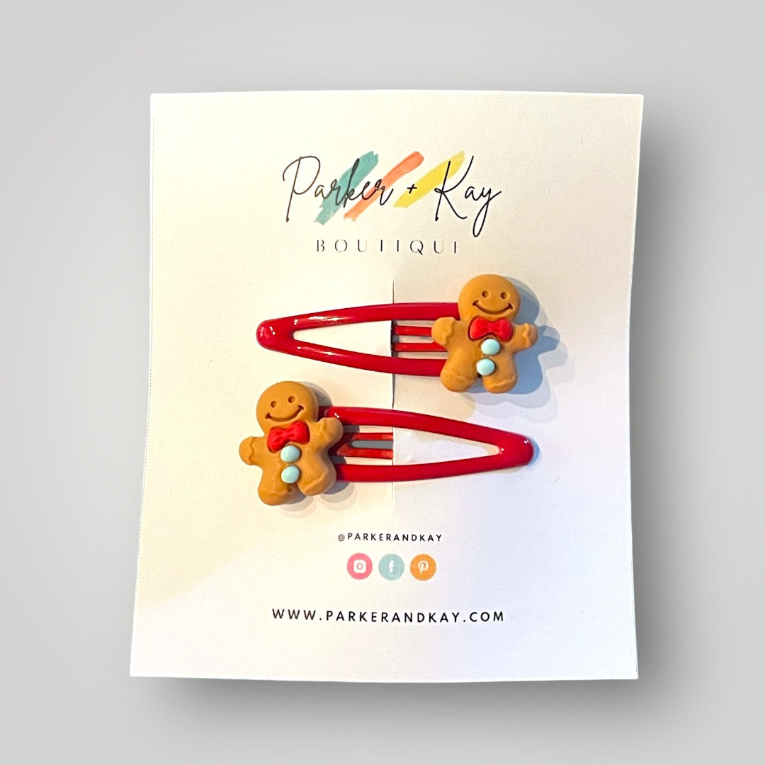 Resin Gingerbread Snap Clips