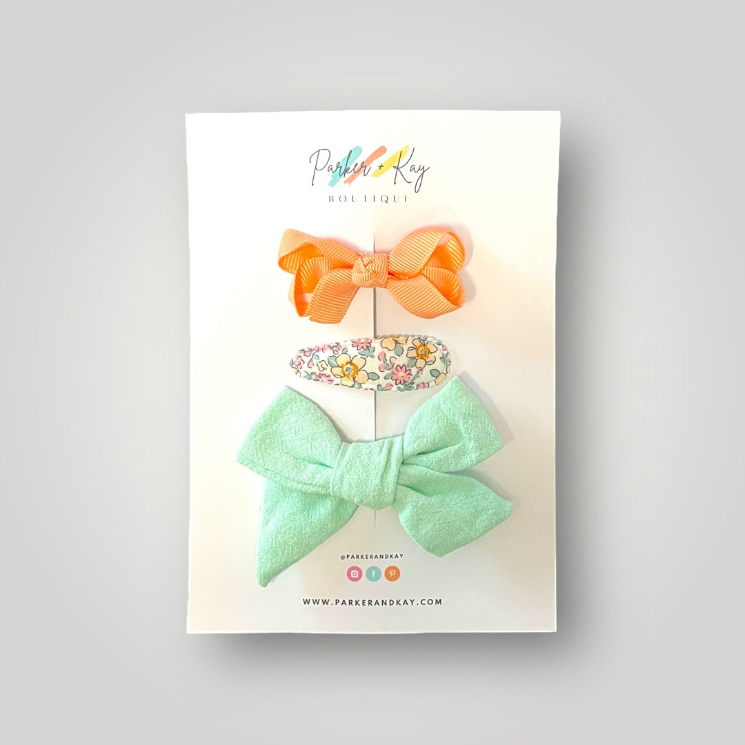 Linen Bow and Clip Set
