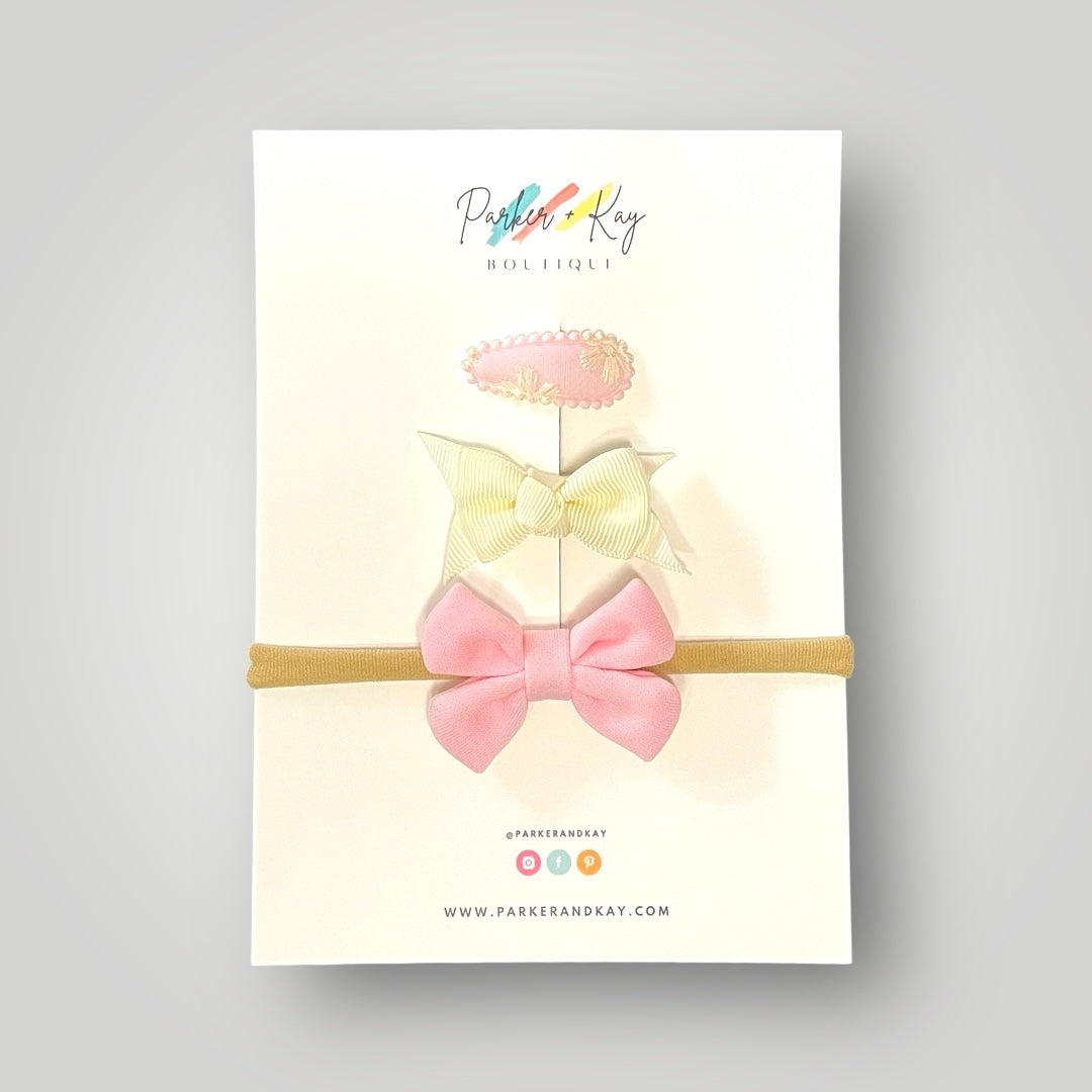 Mini Bow Headband and Clips Set