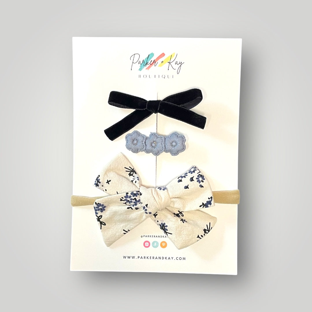 Floral Headband and Clips Set