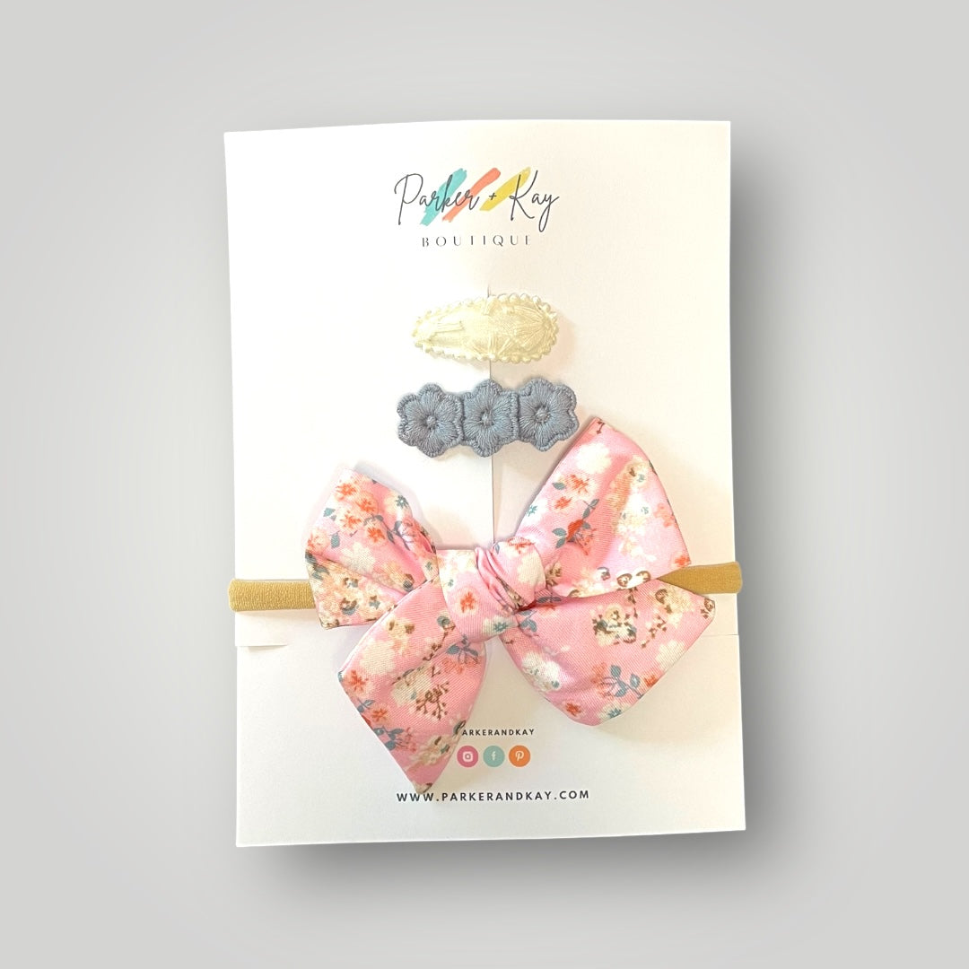 Floral Headband and Clips Set