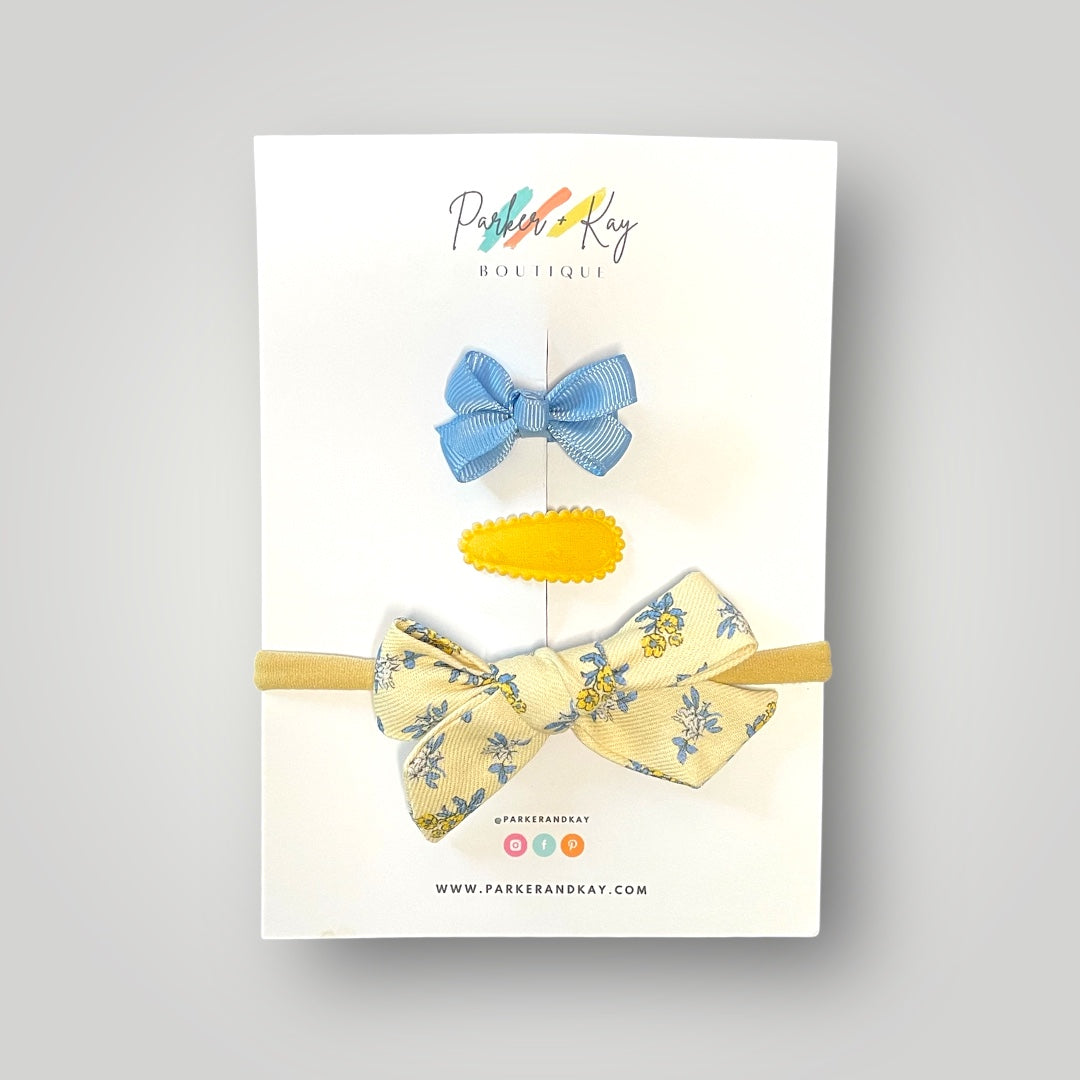 Floral Headband and Clips Set