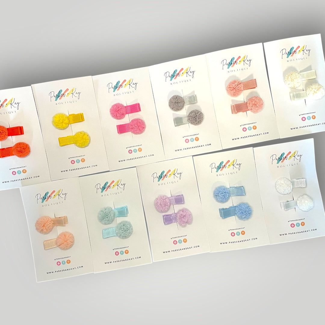 Pom Pom Mini Hair Clips