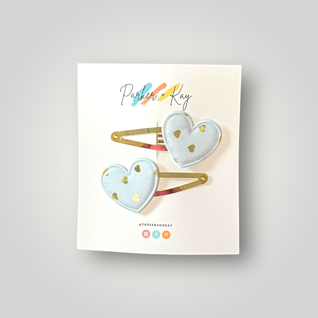 Gold Hearts Hair Clips