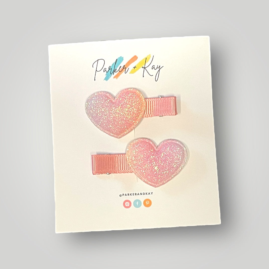Ombre Heart Hair Clips