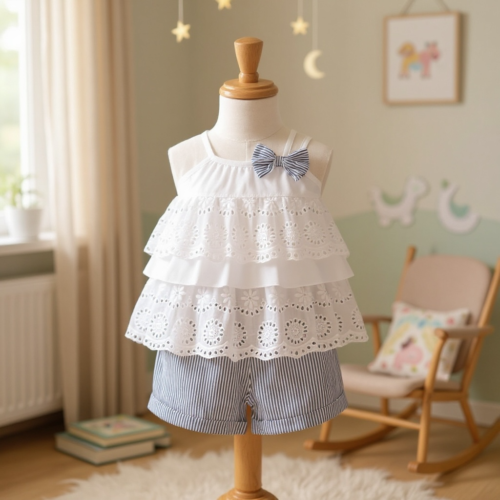 Girl’s Ruffle Eyelet Outfit