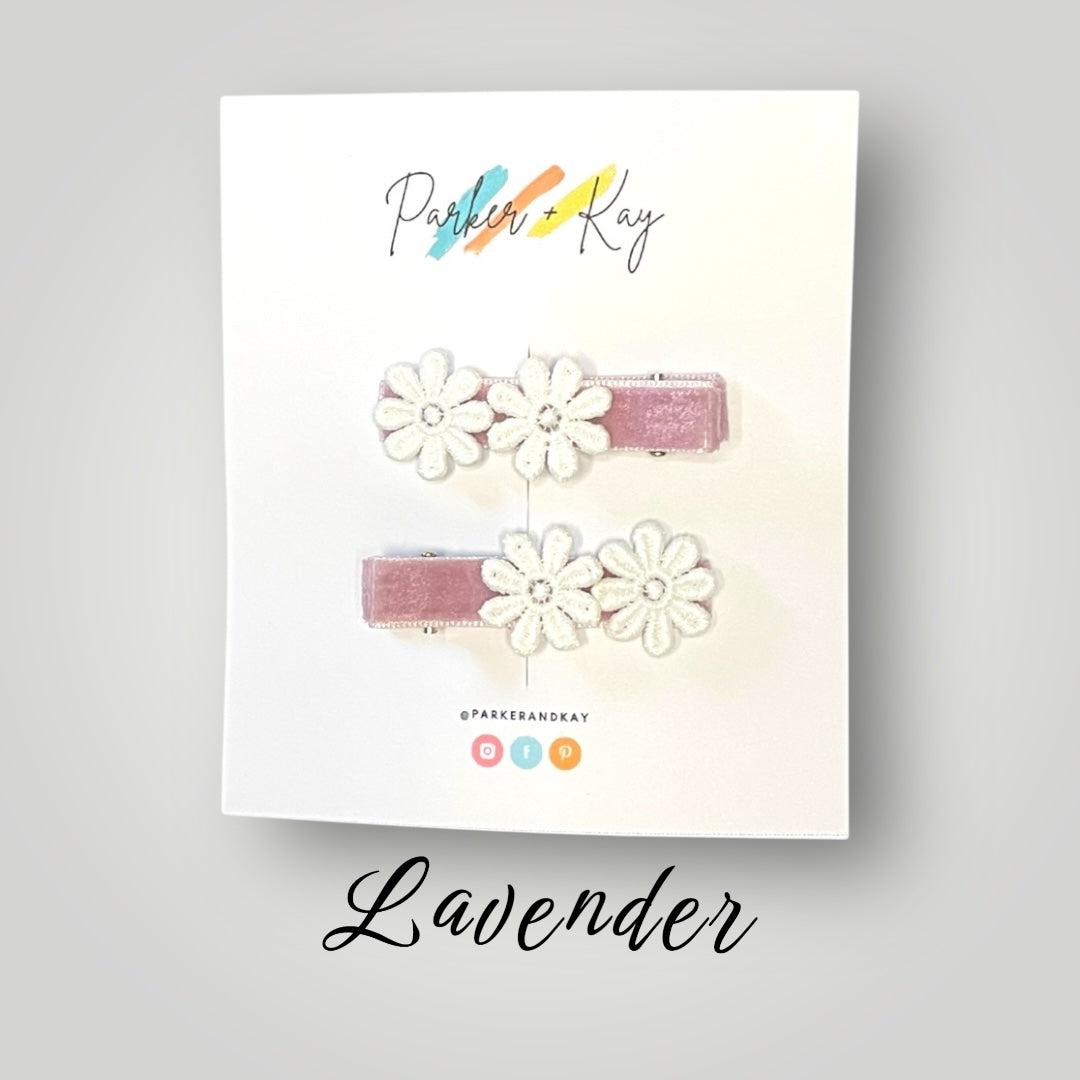 Velvet Blooms Hair Clips