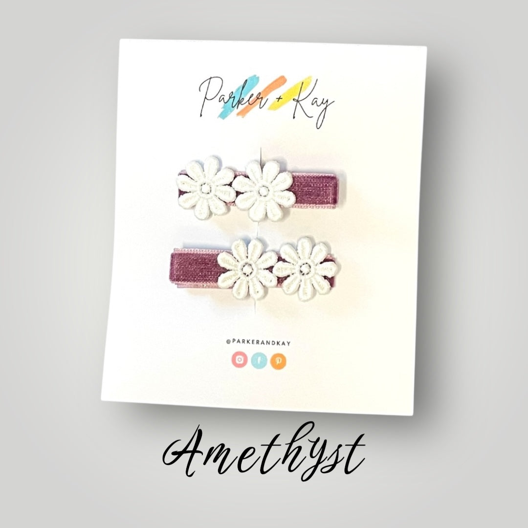 Velvet Blooms Hair Clips