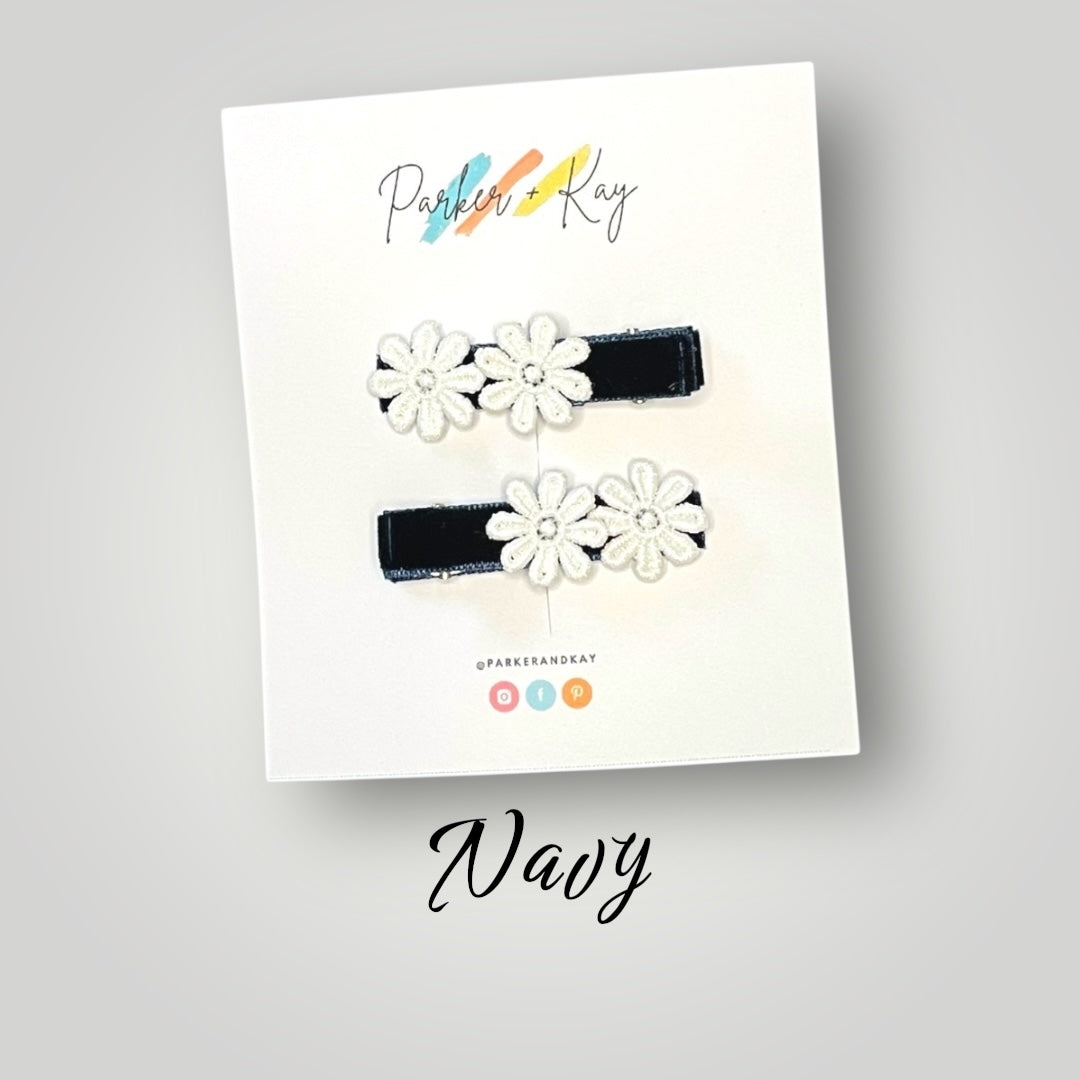 Velvet Blooms Hair Clips