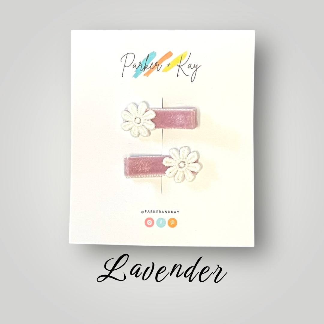 Velvet Blooms Hair Clips