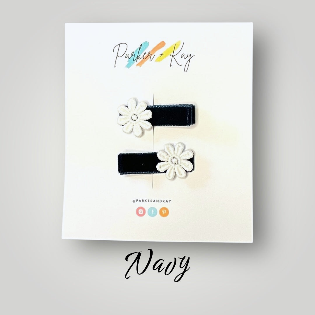 Velvet Blooms Hair Clips