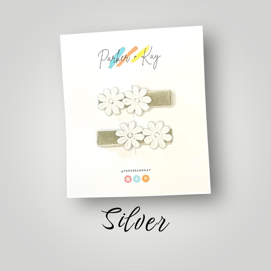 Velvet Blooms Hair Clips