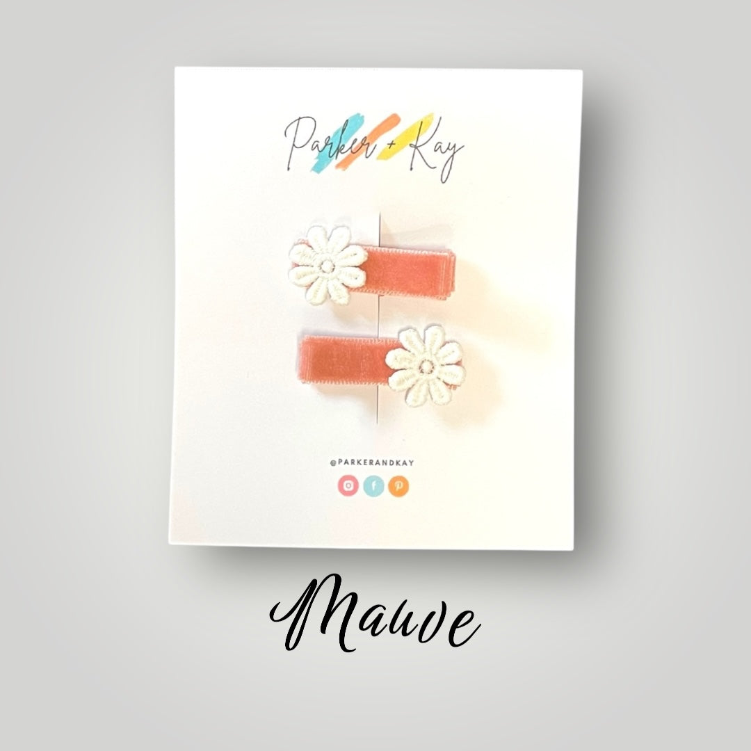 Velvet Blooms Hair Clips