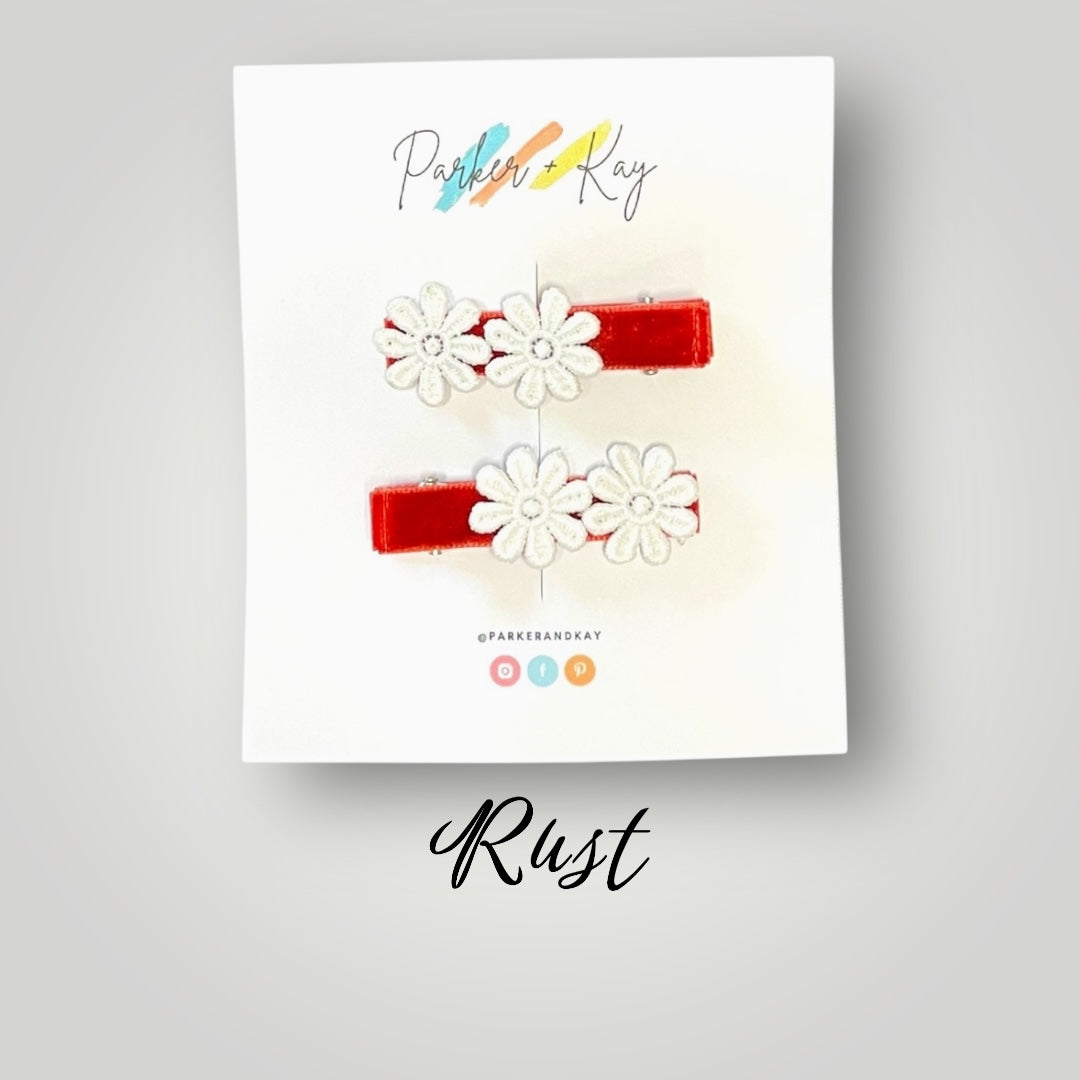Velvet Blooms Hair Clips