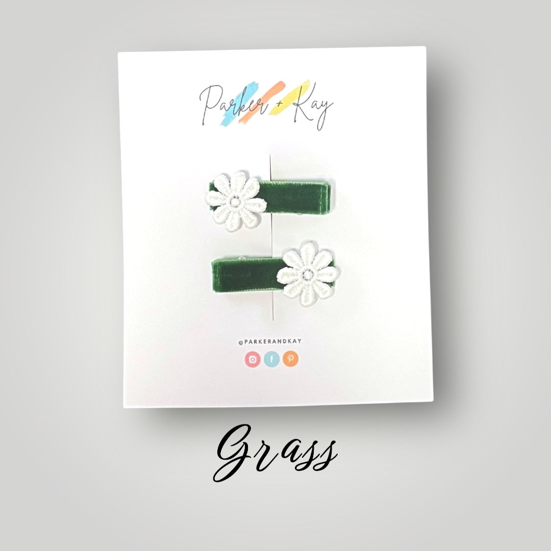 Velvet Blooms Hair Clips