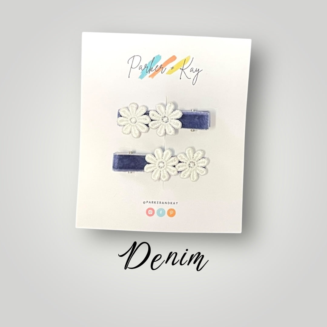 Velvet Blooms Hair Clips